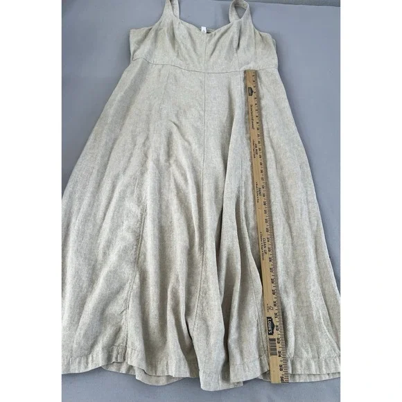 Old Navy Sleeveless Linen-Blend Midi Dress Women's XXL Tall Beige - Picture 8 of 11
